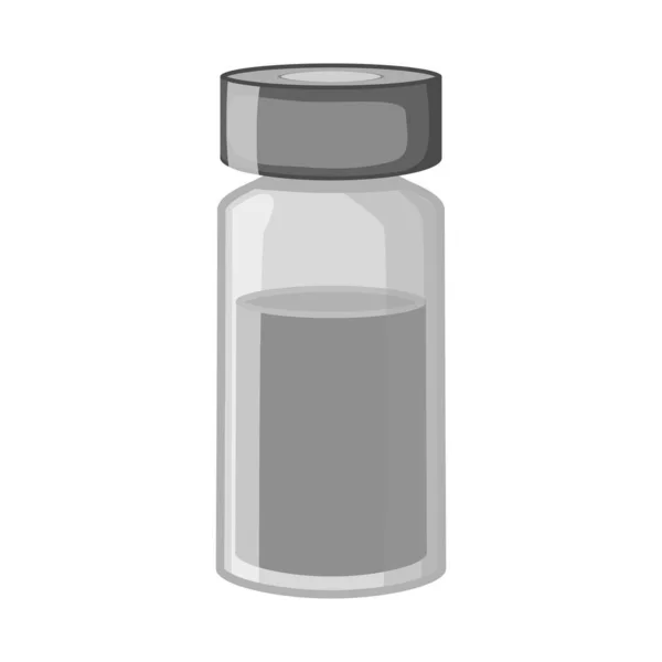 Diseño vectorial del vial y el signo de la botella. Elemento web del vial e ícono del vector de inoculación para stock . — Vector de stock