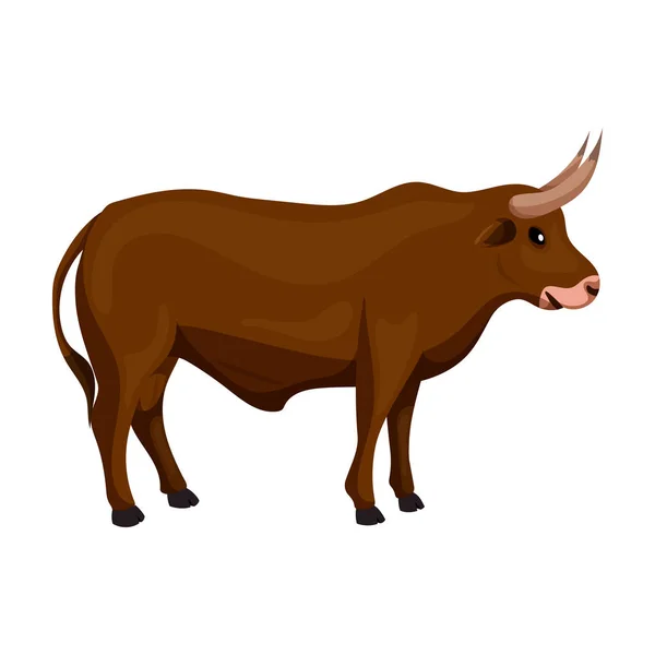 Icône vectorielle Bull.Icône vectorielle dessin animé isolée sur fond blanc taureau . — Image vectorielle