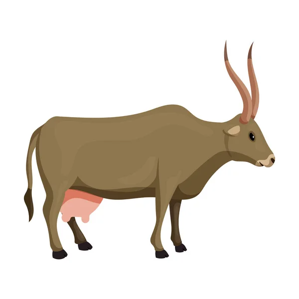 소 (cow of animal vector icon.cartoon vector icon) 동물의 흰 뒷배경 소에 분리되어 있다.. — 스톡 벡터