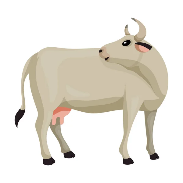 소 (cow of animal vector icon.cartoon vector icon) 동물의 흰 뒷배경 소에 분리되어 있다.. — 스톡 벡터