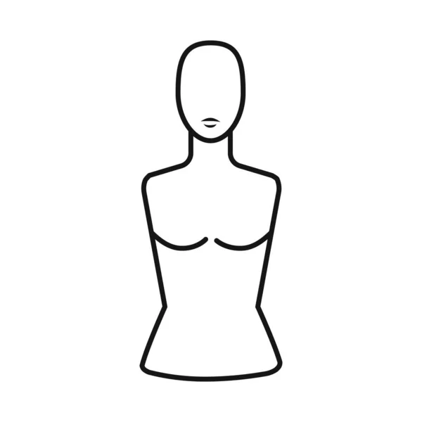 Oggetto isolato di icona manichino e busto. Grafico di manichino e femminile stock symbol per web . — Vettoriale Stock