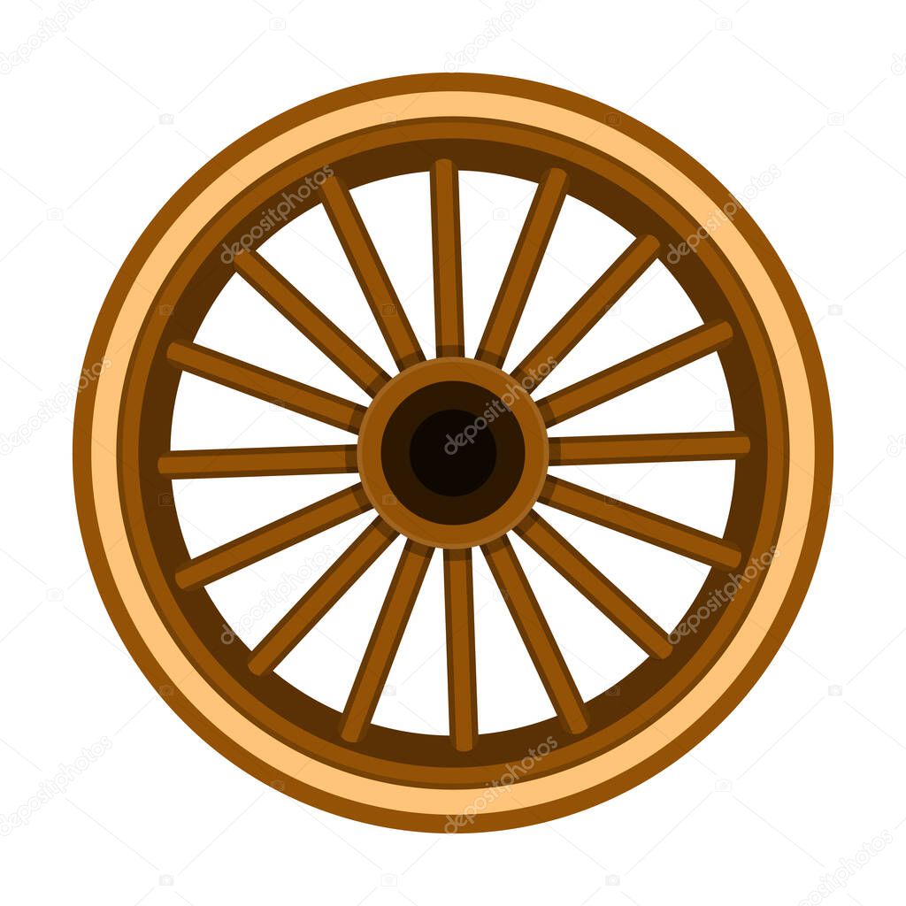 Wheel of cart vector icon.Cartoon vector icon isolated on white background wheel of cart.