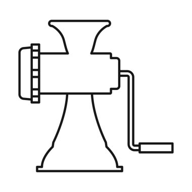 Et ve öğütücü ikonunun vektör çizimi. Etin grafiği ve hisse senedi vektör çizimi.
