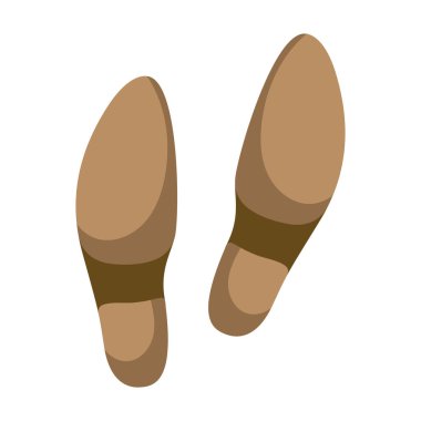 Ayakkabı vektörü simgesinin baskısı. Çizgi film vektör simgesi, ayakkabı izinin beyaz arka planında izole edildi .