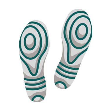 Ayakkabı vektörü simgesinin baskısı. Çizgi film vektör simgesi, ayakkabı izinin beyaz arka planında izole edildi .