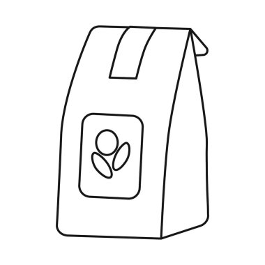 Yalıtılmış paket ve tohum logosu. Stok için paket ve tohum vektör simgesinin web ögesi.