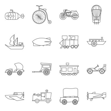 Retro taşımanın vektör çizelgesi. Aktarım simgesini eski ve eski olarak ayarla.