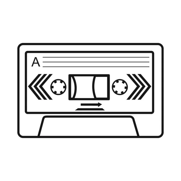 Isolerat föremål av kassett och tejp tecken. Grafisk av kassett och rulle stock vektor illustration. — Stock vektor