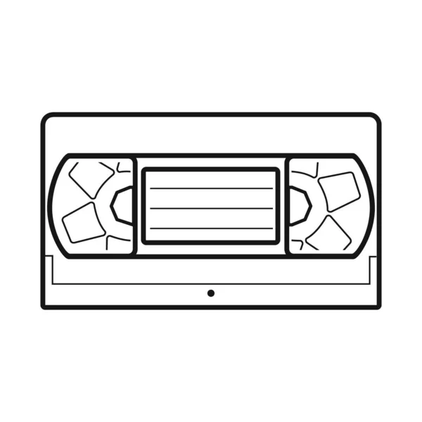 ビデオテープとビデオカセットのロゴのベクトルイラスト。株式のためのビデオテープとリールベクトルアイコンのグラフィック. — ストックベクタ