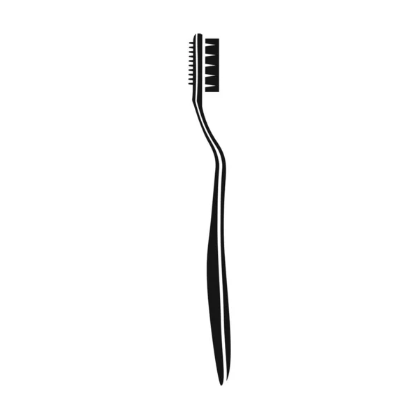 Tandborste vektor ikon.Svart vektor ikon isolerad på vit bakgrund tandborste — Stock vektor
