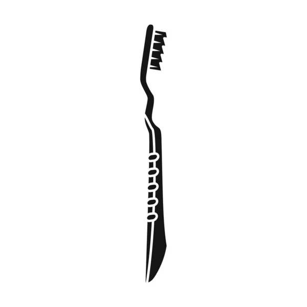 Tandborste vektor ikon.Svart vektor ikon isolerad på vit bakgrund tandborste — Stock vektor