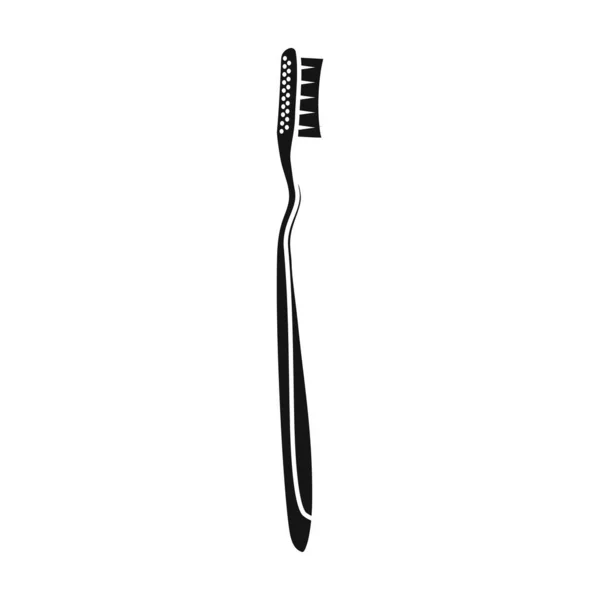 Tandborste vektor ikon.Svart vektor ikon isolerad på vit bakgrund tandborste . — Stock vektor