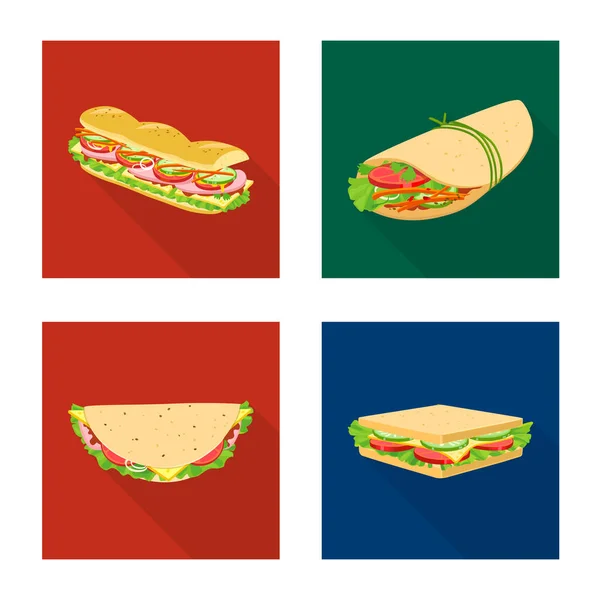 Векторный дизайн обеда и кулинарного знака. Набор векторных значков для ужина и завтрака на складе . — стоковый вектор
