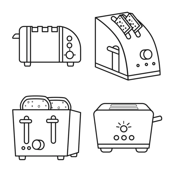 机器和电器标志的矢量设计. 一套库存机器和家用病媒图标. — 图库矢量图片