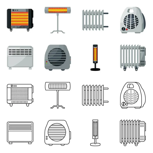 Diseño vectorial de los hogares y electrodomésticos símbolo. Colección de símbolo de stock de electrodomésticos y electrodomésticos para la web . — Vector de stock