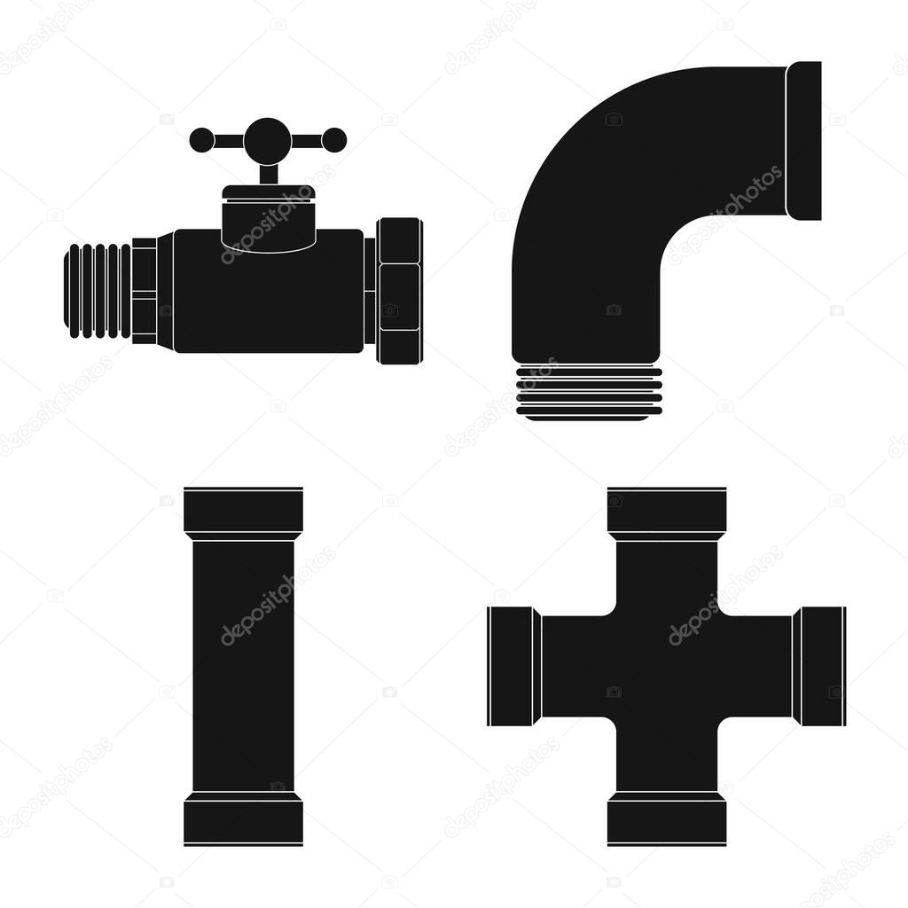 Vector design of pipe and tube sign. Set of pipe and pipeline vector icon for stock.