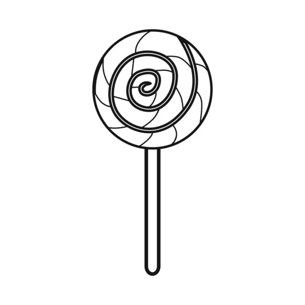 Illustrazione vettoriale di lecca-lecca e simbolo a spirale. Elemento Web di icona vettoriale lecca-lecca e bastone per magazzino . — Vettoriale Stock