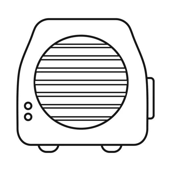 Illustrazione vettoriale del riscaldatore e del segno termico. Elemento web di riscaldatore e icona vettoriale stanza per magazzino . — Vettoriale Stock