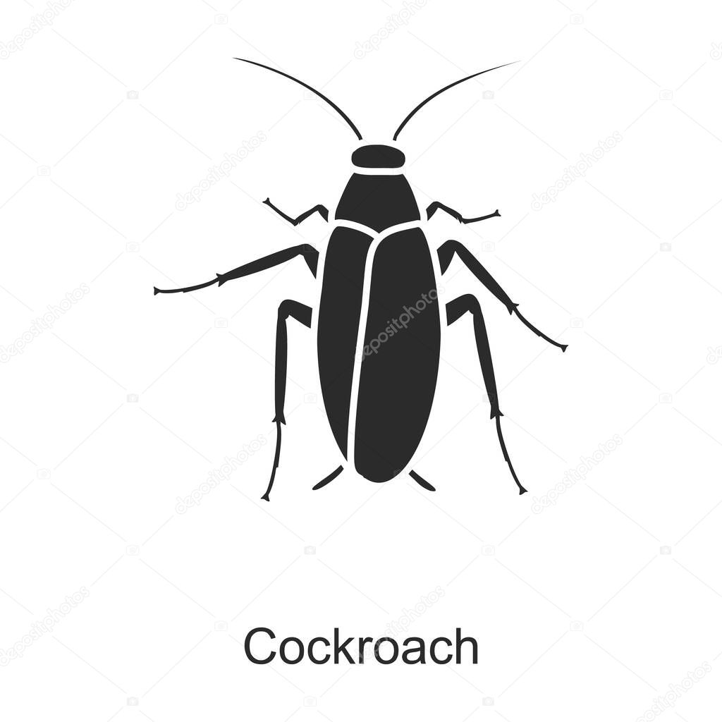 Cockroach vector icon.Black vector icon isolated on white background cockroach.
