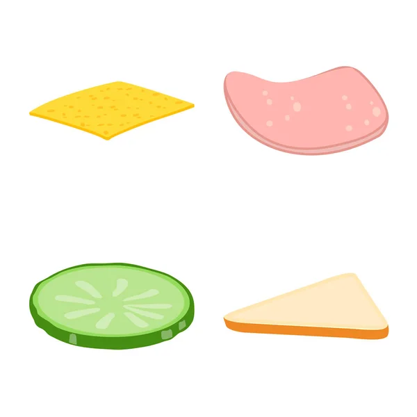 Oggetto isolato di sandwich e simbolo alimentare. Raccolta di sandwich e hamburger stock illustrazione vettoriale . — Vettoriale Stock