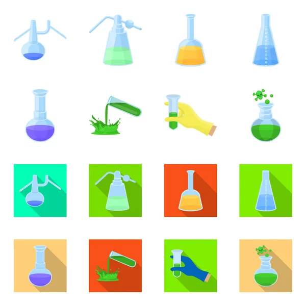 Objeto aislado del icono de la farmacia y la educación. Colección de farmacia y farmacología símbolo de stock para la web . — Vector de stock