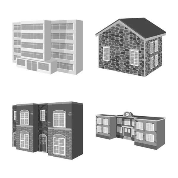 Objeto isolado de arquitetura e símbolo de propriedade. Conjunto de arquitetura e habitação ilustração vetorial de estoque . — Vetor de Stock