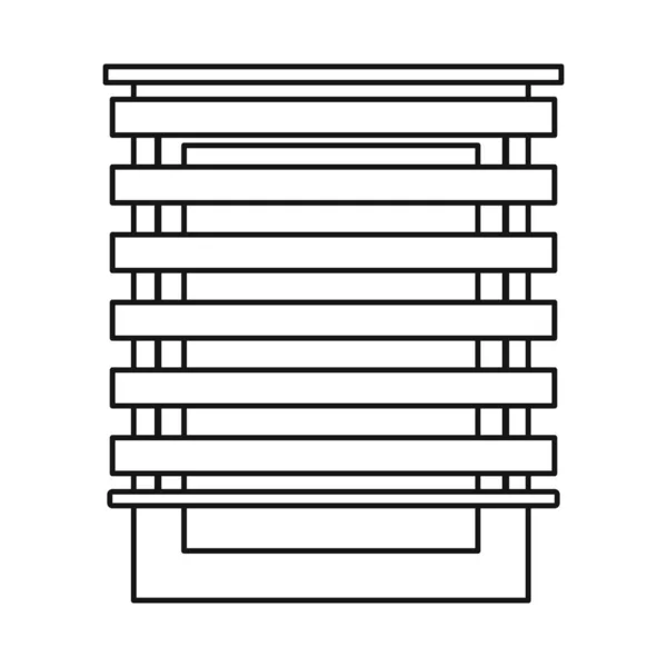 Μεμονωμένο αντικείμενο με λογότυπο jalousie και roll. Γραφικό της jalousie και ξύλινα διανυσματικά εικονογράφηση απόθεμα. — Διανυσματικό Αρχείο