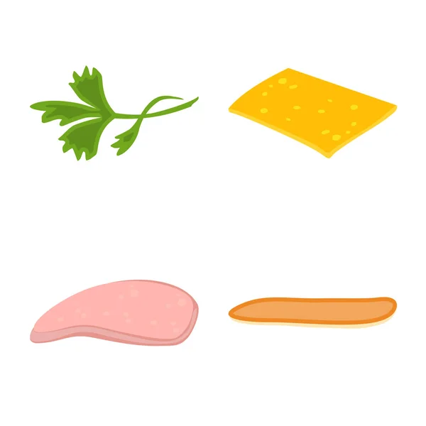 Objeto aislado de sándwich y símbolo de comida. Conjunto de sándwich y hamburguesa icono de vectores para stock . — Vector de stock