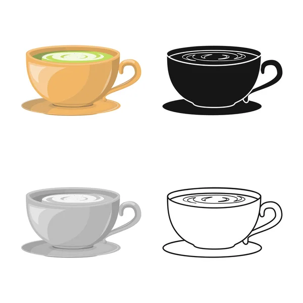 Isolated object of tea and green sign. Web element of tea and fresh vector icon for stock. — Stock Vector