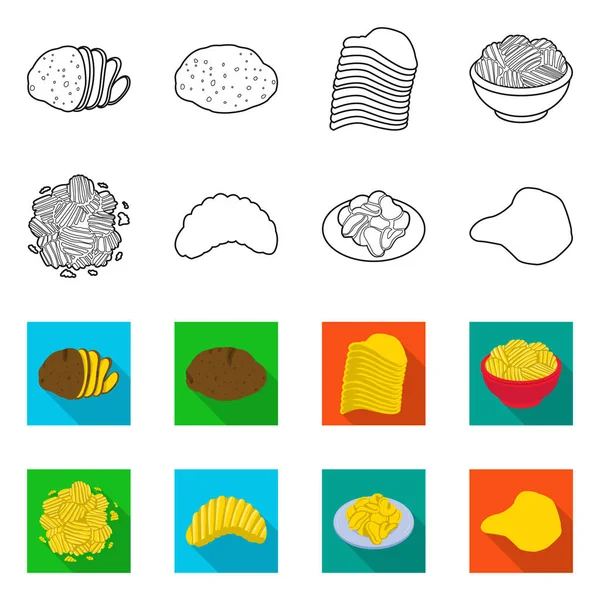 Oggetto isolato di fattoria e logo veloce. Raccolta di illustrazione vettoriale dello stock agricolo e degli ingredienti . — Vettoriale Stock