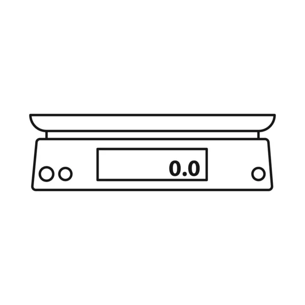 Diseño vectorial de escala y logotipo de la cocina. Elemento Web de escala e ilustración de vector de stock de máquina . — Vector de stock