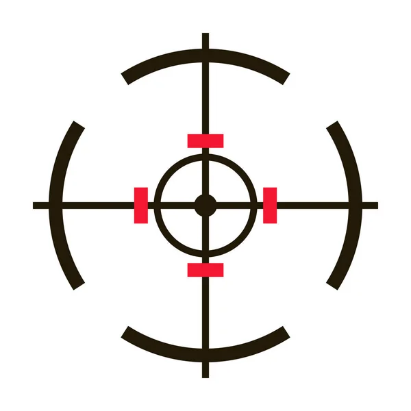 Icono de vector de visión de francotirador. Icono de vector negro aislado en la vista de francotirador de fondo blanco . — Vector de stock