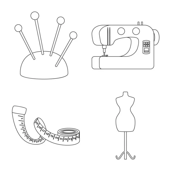 Ilustração vetorial de moda e alfaiataria sinal. Coleção de moda e têxtil vetor ícone para estoque . — Vetor de Stock