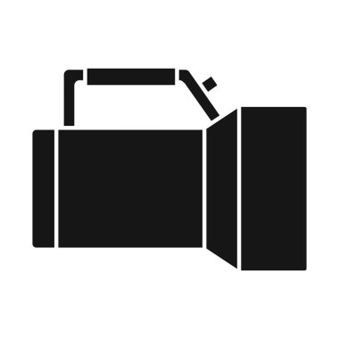 El feneri ve sualtı logosunun vektör çizimi. El feneri ve hafif stok vektör illüstrasyonunun grafiği.