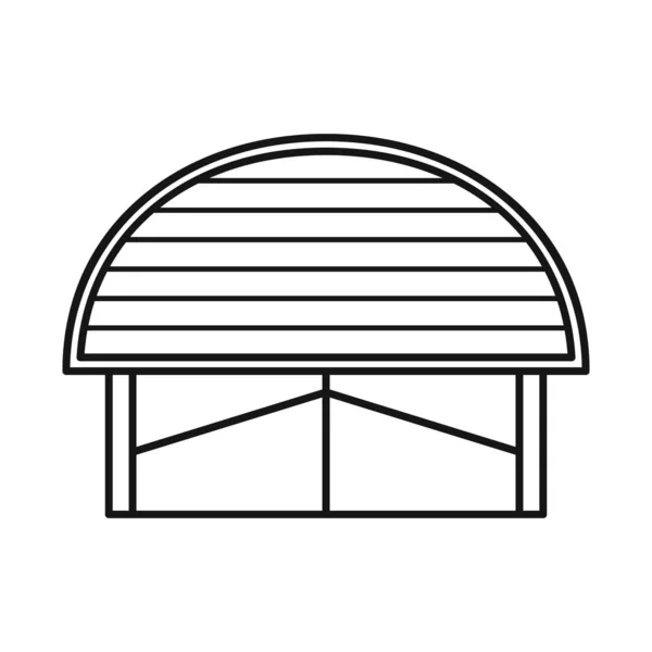 Изолированный объект склада и логотип навеса. Веб-элемент символа склада и склада для веб . — стоковый вектор