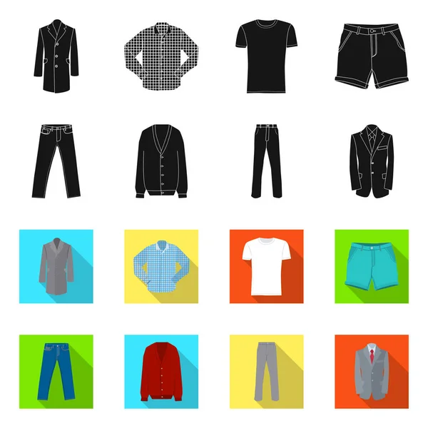 Ontwerp van de vector van mens en kleding teken. Collectie van mens en slijtage vector pictogram voor voorraad. — Stockvector