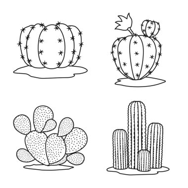 Vector illustration of vegetative and interior logo. vegetative and desert stock symbol for web.