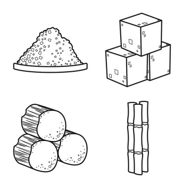 Vector design of industry and sugarcane symbol. Set of industry and natural stock vector illustration.