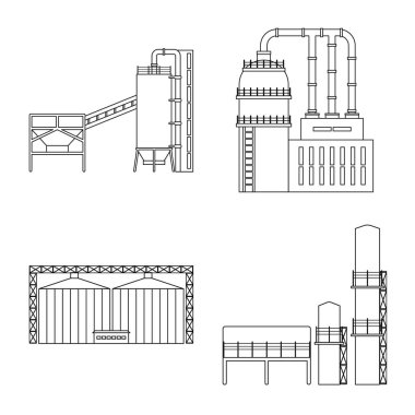 Üretim ve şirket simge vektör tasarımı. Üretim ve yapısı hisse senedi vektör çizim.