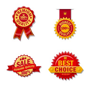 İllüstrasyon işareti amblemi ve rozet vektör. Amblem ve etiket hisse senedi simgesi için web topluluğu.