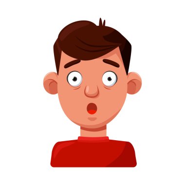 Adamın vektör tasarımı ve korku logosu. Erkek koleksiyonu ve sürpriz hisse senedi temsili.