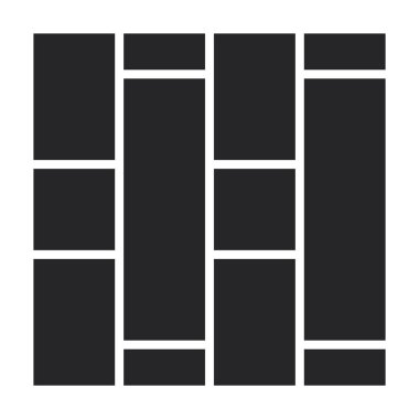 Parke kat vektör simgesi. Siyah vektör simgesi beyaz parke zemin üzerinde izole edildi.