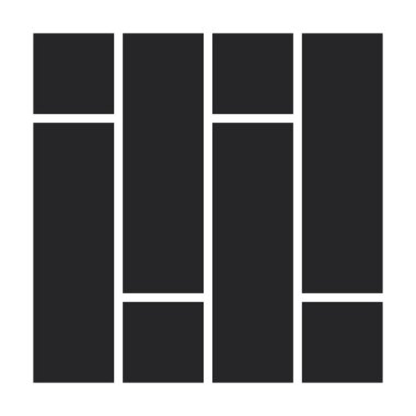 Parke kat vektör simgesi. Siyah vektör simgesi beyaz parke zemin üzerinde izole edildi.