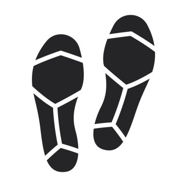 Ayakkabı vektörü simgesinin baskısı. Siyah vektör simgesi, ayakkabı izinin beyaz arka planında izole edildi .