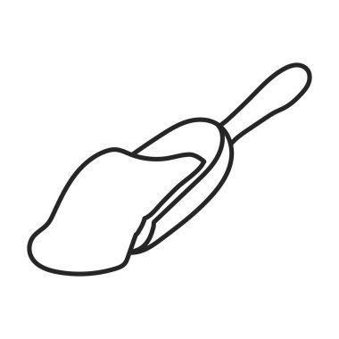 Şeker vektörü simgesinin kepçesi. Çizgi vektör simgesi beyaz arkaplan şeker kepçesinde izole edildi.