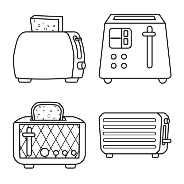 Ilustración vectorial del símbolo de máquina y electrodomésticos. Conjunto de máquina e icono de vector doméstico para stock . — Vector de stock