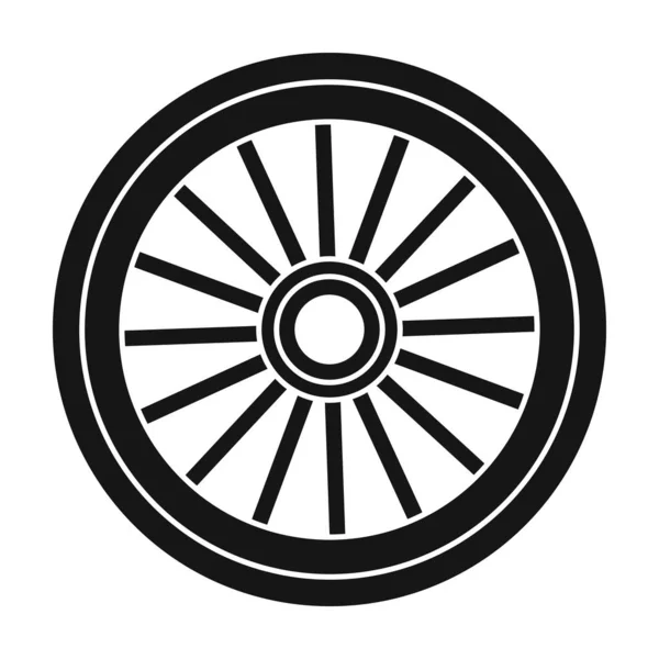 Rueda de carro vector icon.Black icono del vector aislado en la rueda de fondo blanco de la carreta . — Archivo Imágenes Vectoriales