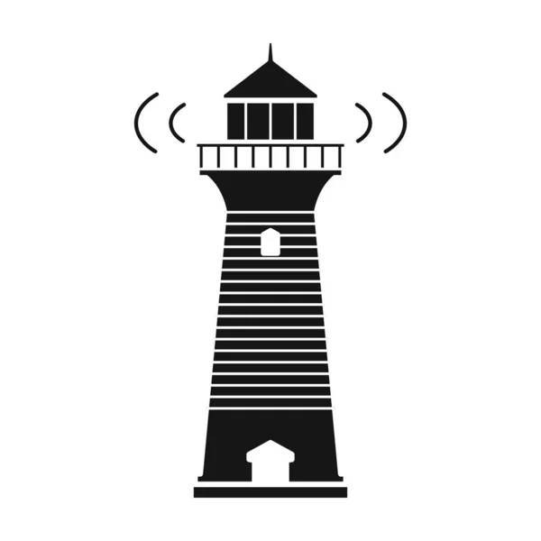 Leuchtturm-Vektor icon.black Vektor-Symbol isoliert auf weißem Hintergrund Leuchtturm. — Stockvektor