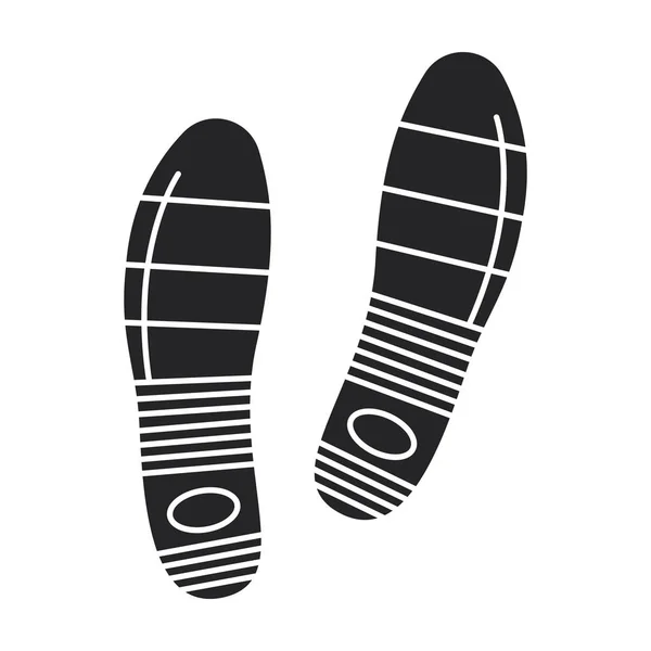 Ayakkabı vektörü simgesinin baskısı. Siyah vektör simgesi, ayakkabı izinin beyaz arka planında izole edildi . — Stok Vektör