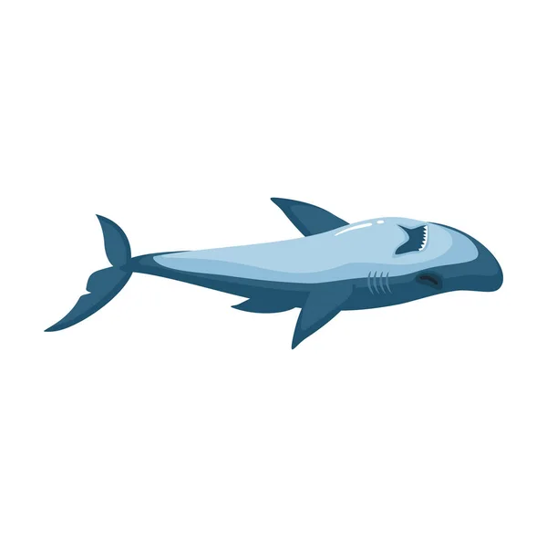 Icona vettoriale dello squalo. Icona vettoriale del fumetto isolata sullo squalo bianco . — Vettoriale Stock